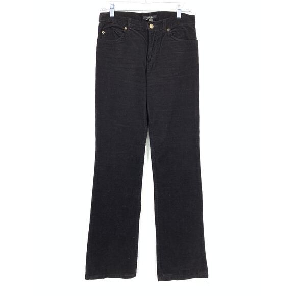 Zara Basic Straight Leg Corduroy Pants Womens Size 6 Black 100% Cotton - Picture 1 of 5